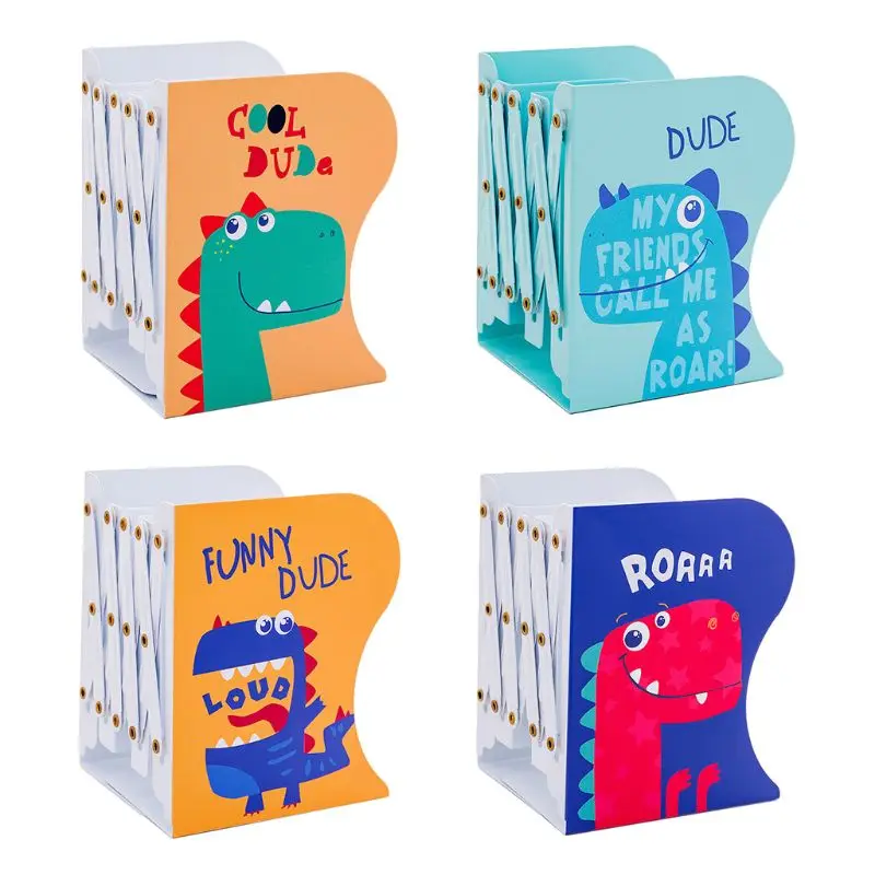 

Dinosaur Metal Retractable Bookends Support Stand Holder Shelf Desk Organizer