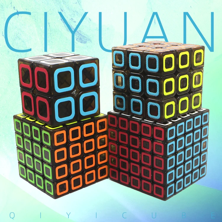 Qiyi волшебный куб Ciyuan 2x2 3x3 4x4 5x5 Ciyuan скоростной Куб прозрачный черный размер игрушки для детей