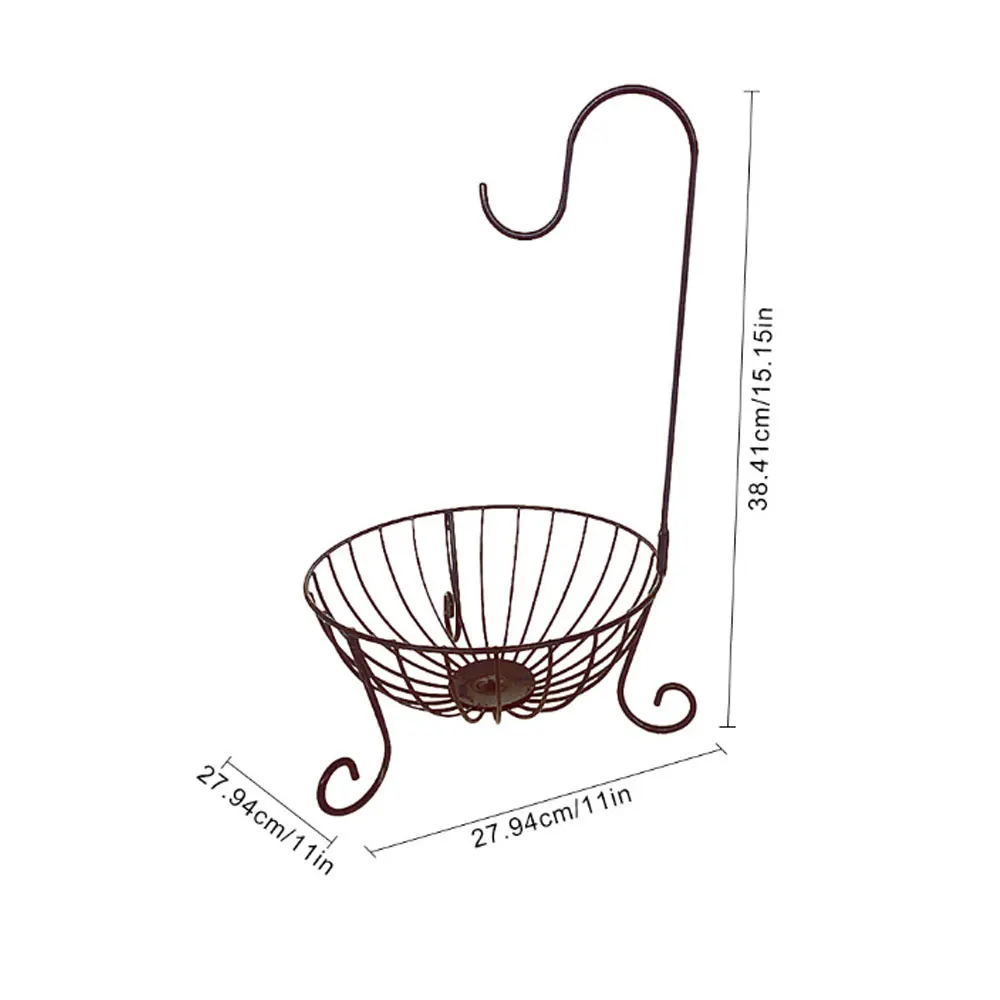 Новая кухонная металлическая корзина для фруктов со съемной подвеской в виде банана, держатель с крючком, кухонные корзины