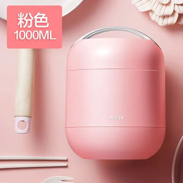 1000ml pink bottle 1L Высококачественная большая крышка для еды pail высокого качества из боросиликатного стекла термостойкий стеклянный лайнер бак ланч бокс Горячий Холодный контейнер для еды - Цвет: 1000ml pink bottle
