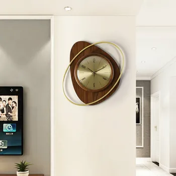 

Abstract Modern Wall Clock Simple Nordic Art Large Wooden Creative Silent Wall Clock Living Room Horloge Mural Home Decor DA60WC