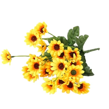 

8Pcs Simulated Sunflower 24 Head Set Silk Flower Fake Flower Used for Home Decoration Kindergarten Hotel Flower Bed