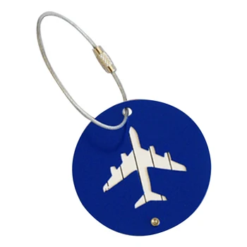 

Aluminium Travel Luggage Baggage Tag Round Suitcase Identity Address Name Labels