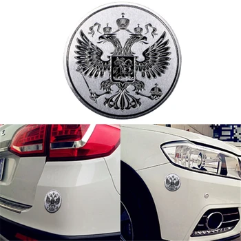 

Car Styling aluminum Russian Federation National Emblem Coat of Arms of Russia Eagle Metal Stickers Auto Decoration Decal