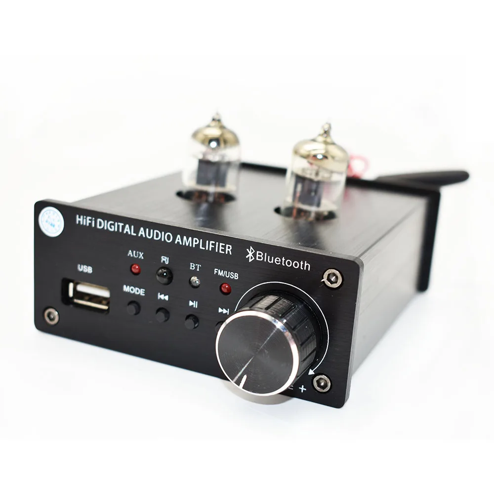 Lusya 6J3 bile preamp tube amplifier Bluetooth 5.0 U disk AUX RCA input Amplifier Board With FM Radio Remote Controller C5-006