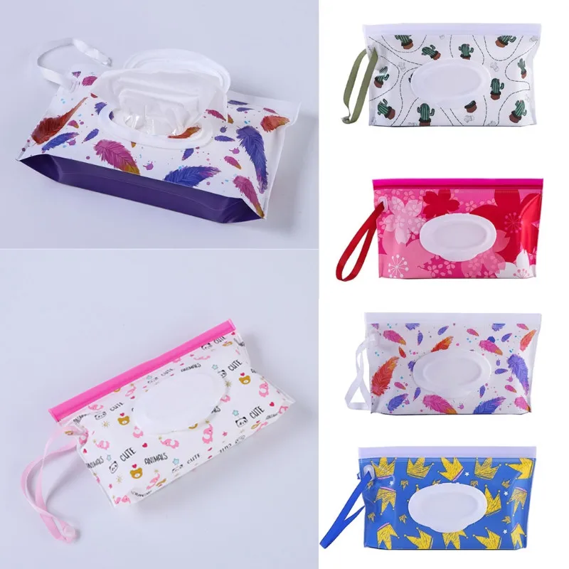

Eco-Friendly Baby Wipes Box EVA Reusable Cleaning Wipes Carrying Bag Portable Fashion Print Baby Wet Wipes Baby Care Tools