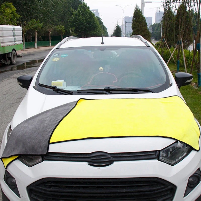 

Полотенце для мытья автомобиля 60 х160 см, салфетка для автомобиля, большое утолщенное водопоглощающее двухцветное двустороннее полотенце, аксессуары для мытья, товары