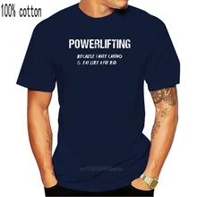 T-shirts de moda engraçado t camisa de moda powerlifting porque eu odeio cardio e comer como uma criança gorda