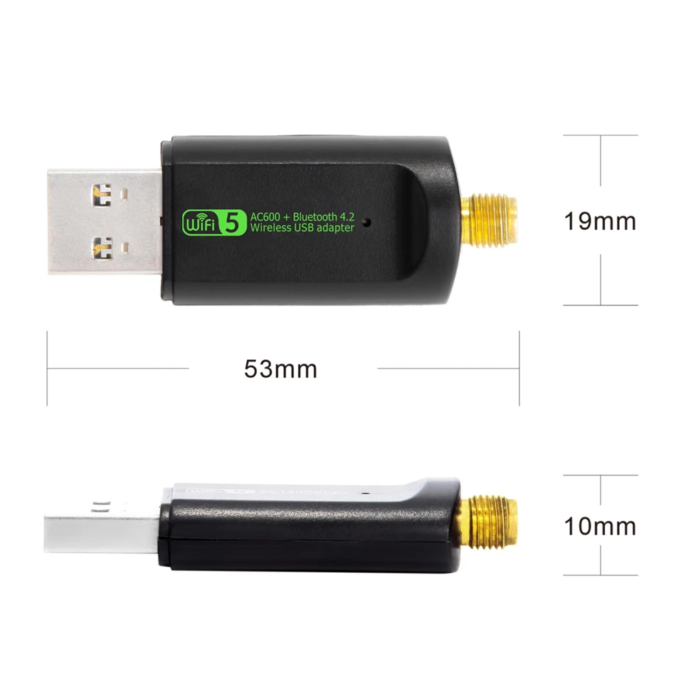 Creacube 600M Wireless USB WiFi Adapter Network Card Wifi Receiver 2.4/5G Dual Band Antennas Computer Network LAN Card For PC