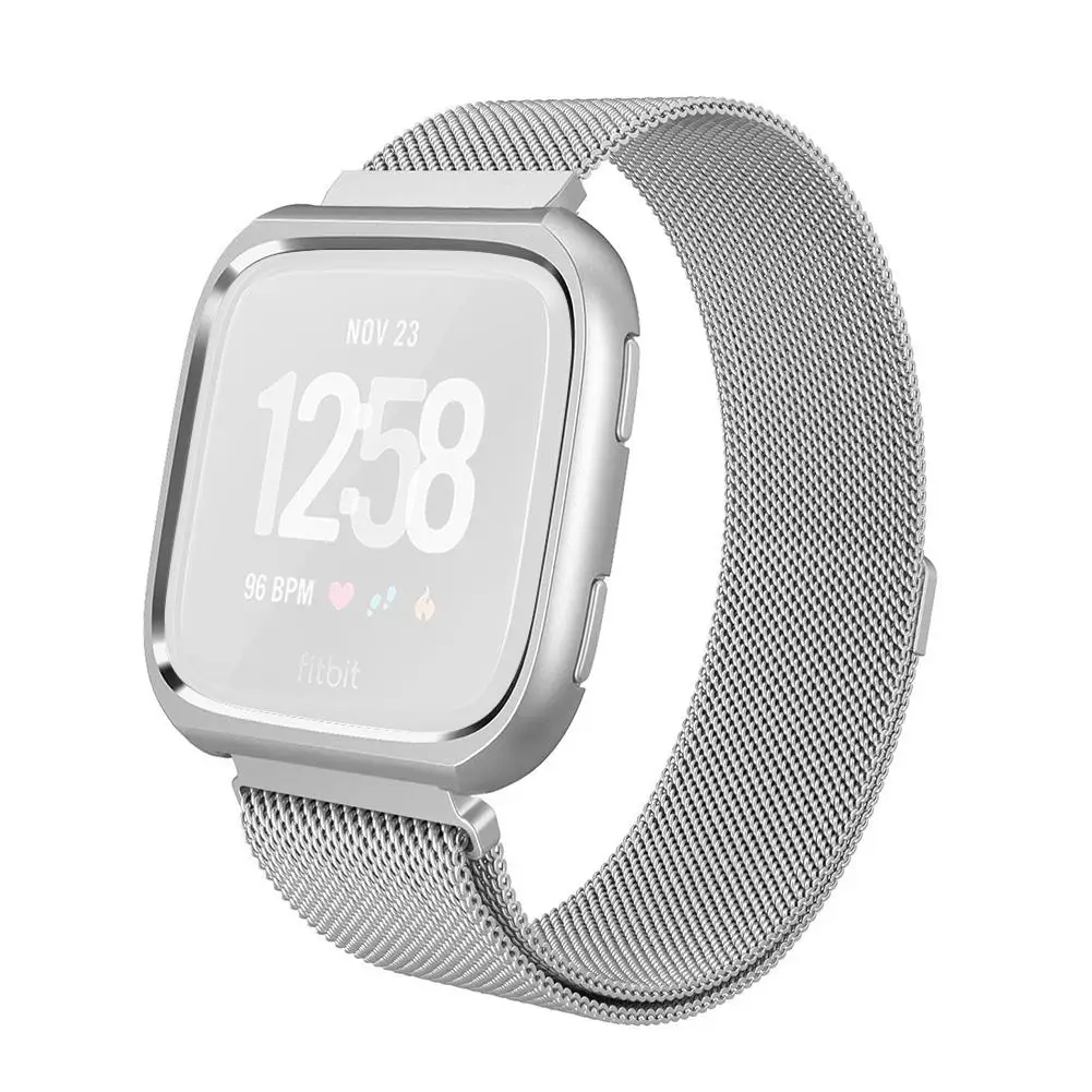 Миланский сетчатый ремешок из нержавеющей стали для Fitbit Versa сменные браслеты ремешок браслет часы Смарт-часы аксессуары