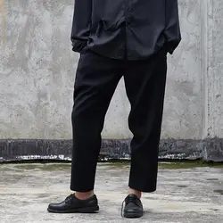Мужские уличные винтажные модные хип-хоп Широкие штаны для бега спортивные штаны мужские темно-черные свободные повседневные Прямые