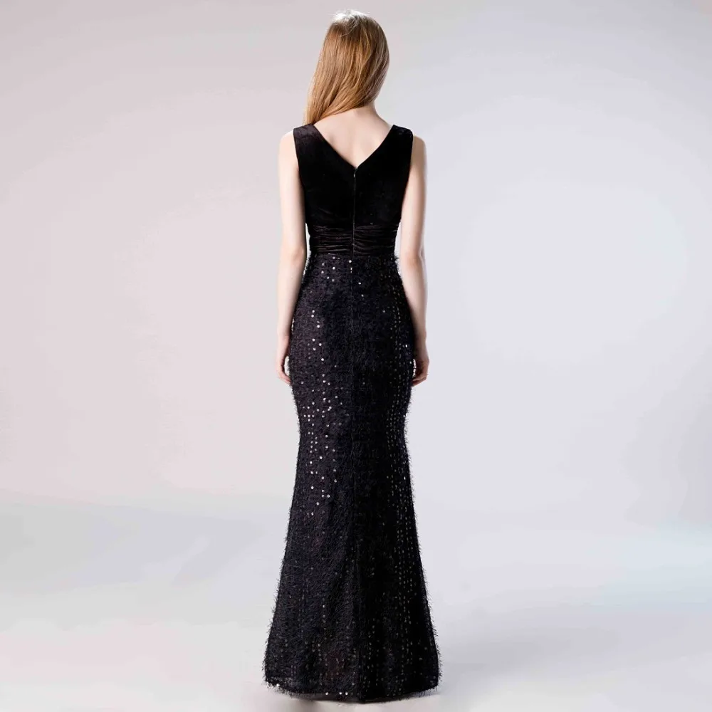 Vivian's Bridal винтажная винно-черная драпированная складка Макси бархатное сексуальное платье с двойным v-образным вырезом с боковыми разрезами и блестками женское платье для выпускного