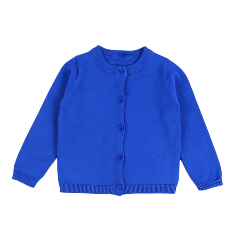 Dark Blue Детский вязаный хлопковый свитер, кардиган, новинка года, повседневный тонкий осенне-зимний свитер с круглым вырезом и длинными рукавами верхняя одежда для детей от 12 месяцев до 5 лет, GW06 - Цвет: Dark Blue