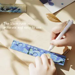 15 regla impresa multifunción, herramientas de dibujo Diy, suministros escolares de flores para estudiantes, escala de medición, reglas acrílicas, oficina, K4l9