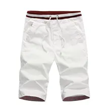 Красивые новые хлопковые мужские летние шорты Homme, облегающие однотонные шорты до колена, мужские короткие брюки Бермуды Masculina