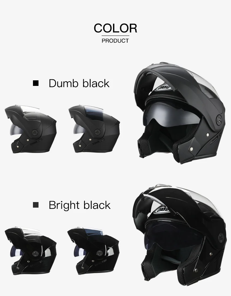 Capacete de motocicleta com visor duplo, capacete