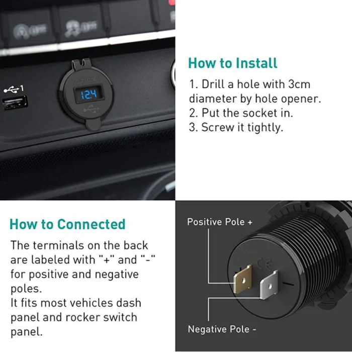 Dual USB 3,0 Автомобильное зарядное устройство для телефона металлический корпус Быстрая зарядка для автомобиля мотоцикла яхты GDeals