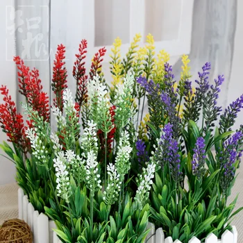 

1PC lavender decorative flower simulation lavender flowers simulation fake green plants and flowers