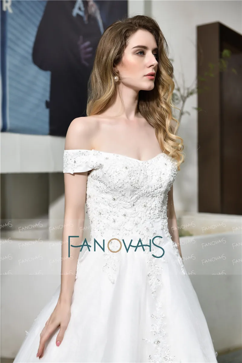 Элегантное свадебное платье vestido de noiva с длинным шлейфом Свадебные платья robe de mariee с открытыми плечами свадебное платье trouwjurk
