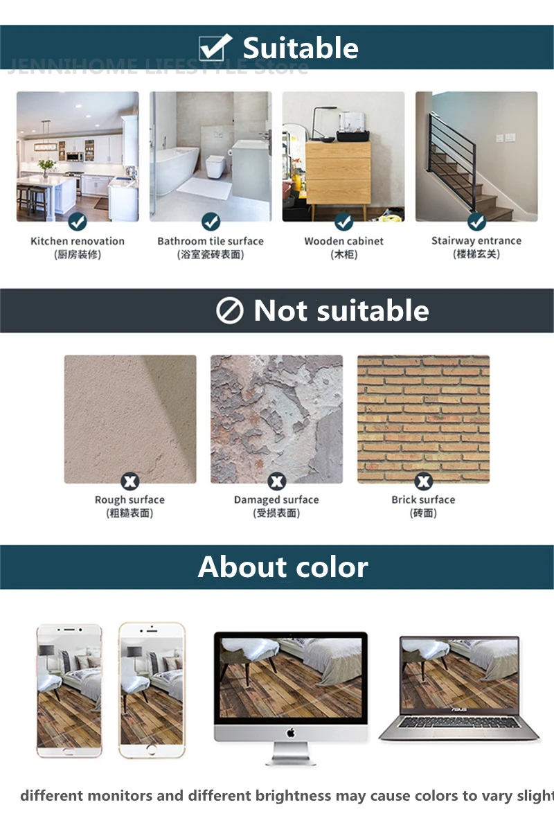 Holz Vintage Getreide Stairway Vinyl Boden Tür Aufkleber Adhesive DIY Wasserdichte Treppe Tapete Für Treppen Aufkleber Wohnkultur – Detail 11