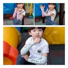 Летняя уличная Милая полосатая детская Солнцезащитная одежда с манжетами и рукавами из вискозы для мужчин и женщин, детская одежда с рукавами