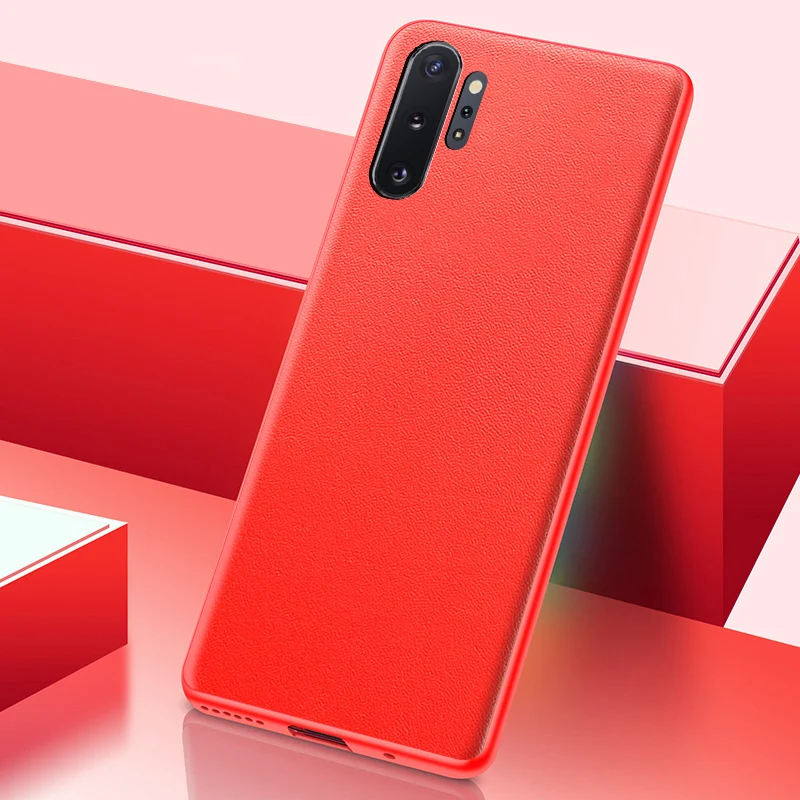 Чехол из натуральной кожи, силиконовый чехол для samsung Galaxy S11 S10 S9 S8 Note 8 9 10 Plus S10e S11e чехол для телефона - Цвет: Красный