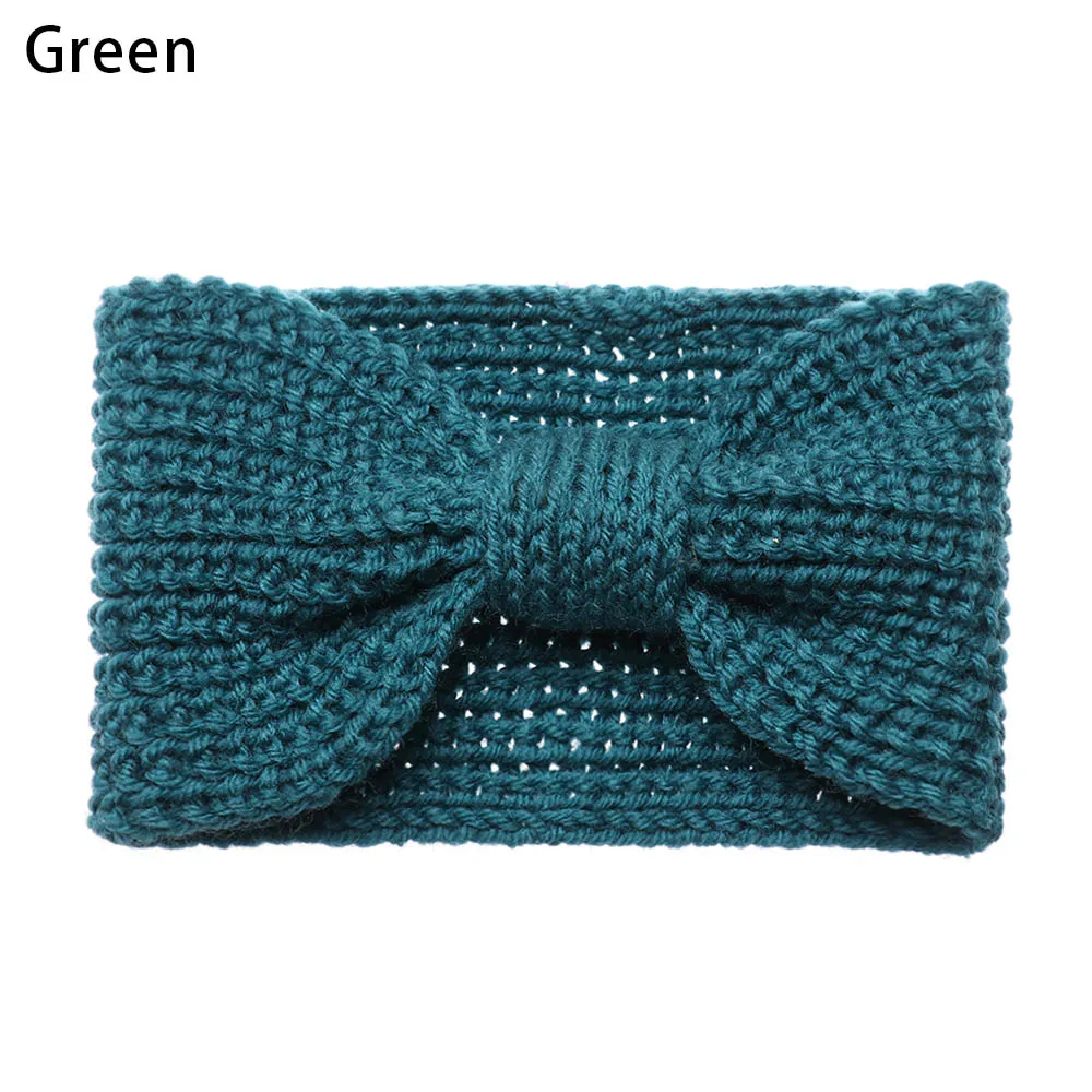 Type 06-Green 1 шт., женские плюшевые повязки на голову из искусственного бархата, теплые вязаные повязки на голову с перекрестными узорами, женские вязаные повязки на голову, аксессуары для осени и зимы - Цвет: Type 06-Green