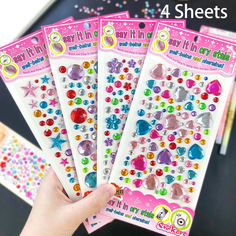 3D Gem Stickers Self Adhesive Jewel Crafts Sparkly Rhinestone Stickers  Crystal Sticker for Kids DIY Decorations