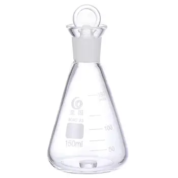 

1pc Professional Glass Flask Conical Flask School Supply Experiment Accessory