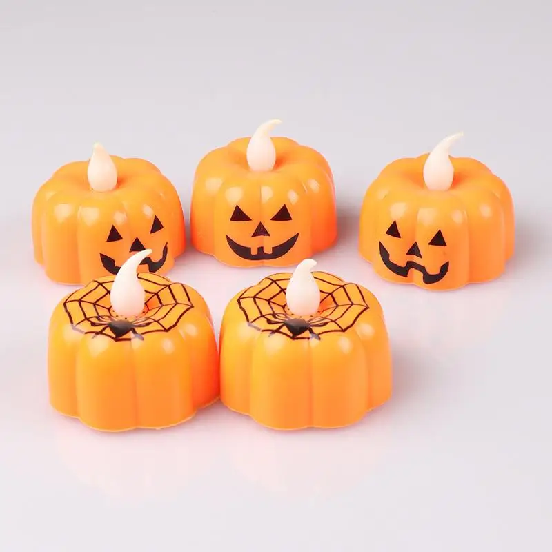 Pumpkin Yiwa тыквенный светильник пластиковый Хэллоуин светодиодные украшения для вечеринки электронный тыквенный светильник украшение лампа игрушка Тыква Свеча светильник - Цвет: Pumpkin