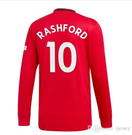19 20 Манчестер Юнайтед с длинным рукавом футбольный Джерси LINGARD RASHFORD боевые POGBA взрослые Джерси Соединенные майки - Цвет: shirt