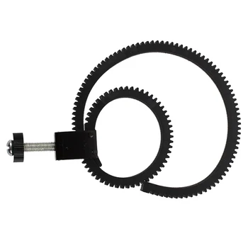 

HOT-Adjustable Flexible Lens Follow Focus Gear Ring Belt for DSLR Camcorder Camera black