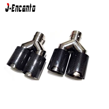 

2PCS Left and Right TOP quality Car Carbon Fiber Exhaust TWIN End Tips for BMW inlet 60mm 63mm oulet 93 M performance Dual Pipes