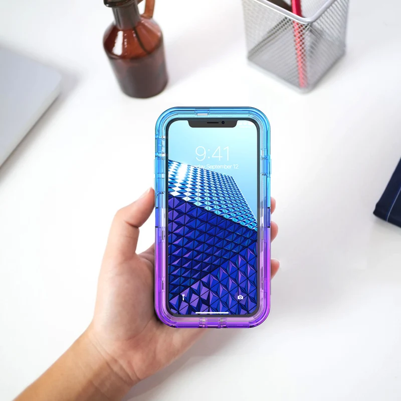 Прозрачный чехол для телефона с градиентом для iPhone 7, 8, 6 Plus, X, XR, XS, Max, прозрачный жесткий чехол из поликарбоната, Мягкий ТПУ, разноцветный чехол