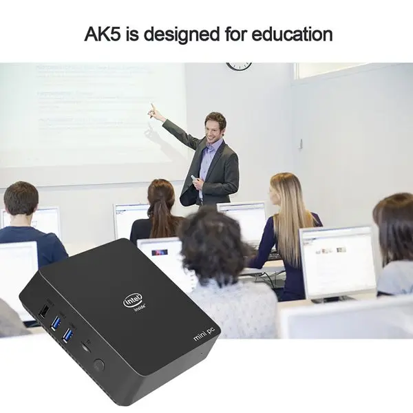 Ak5 Мини ПК Win10 Apollo Lake Celeron Dc или Qc J3455 N3450 4Gb 64Gb 2 4G/5G двухдиапазонный Wifi Win 10 64 Bits Linux Tv Box