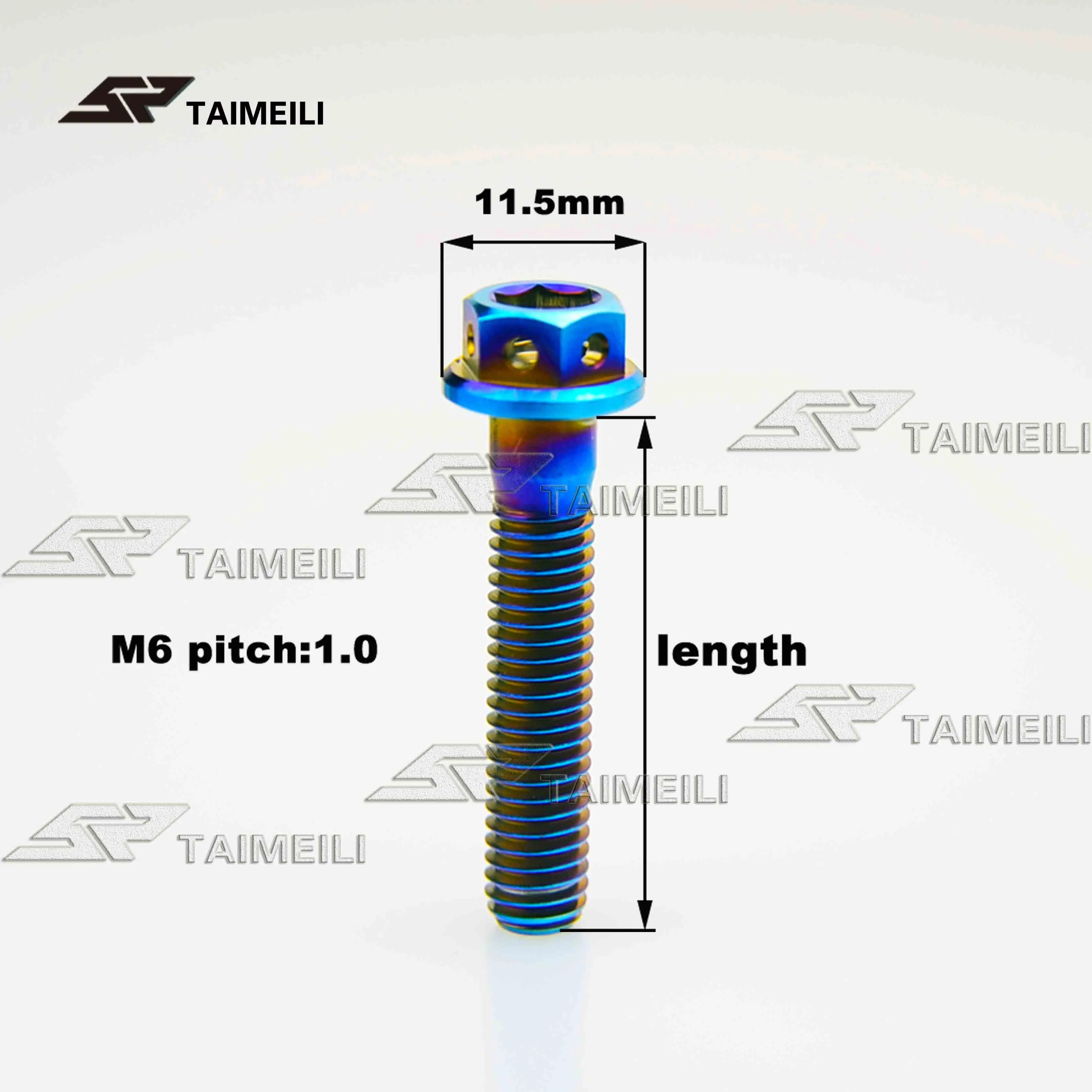 TAIMEILI Титан сплав винт с фланцем внутренняя и внешняя Шестигранная M6/10/15/20/25/30/35/45/50/60 мм Утомленные синий мотоцикл Ремонт Винт