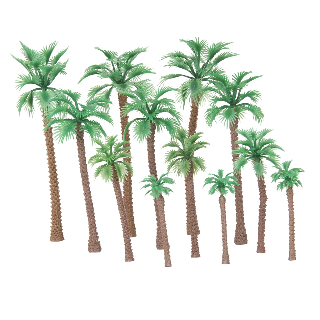 12Pcs Palm HO N Z Artificial Rainforest Diorama for Projects Model Train Railways Architecture Landscape