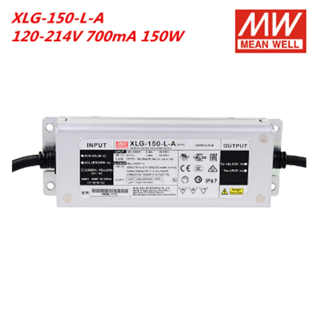 Бренд MEAN WELL представляет XLG-150 12V/24 V/H/L-A светодиодный постоянной мощности