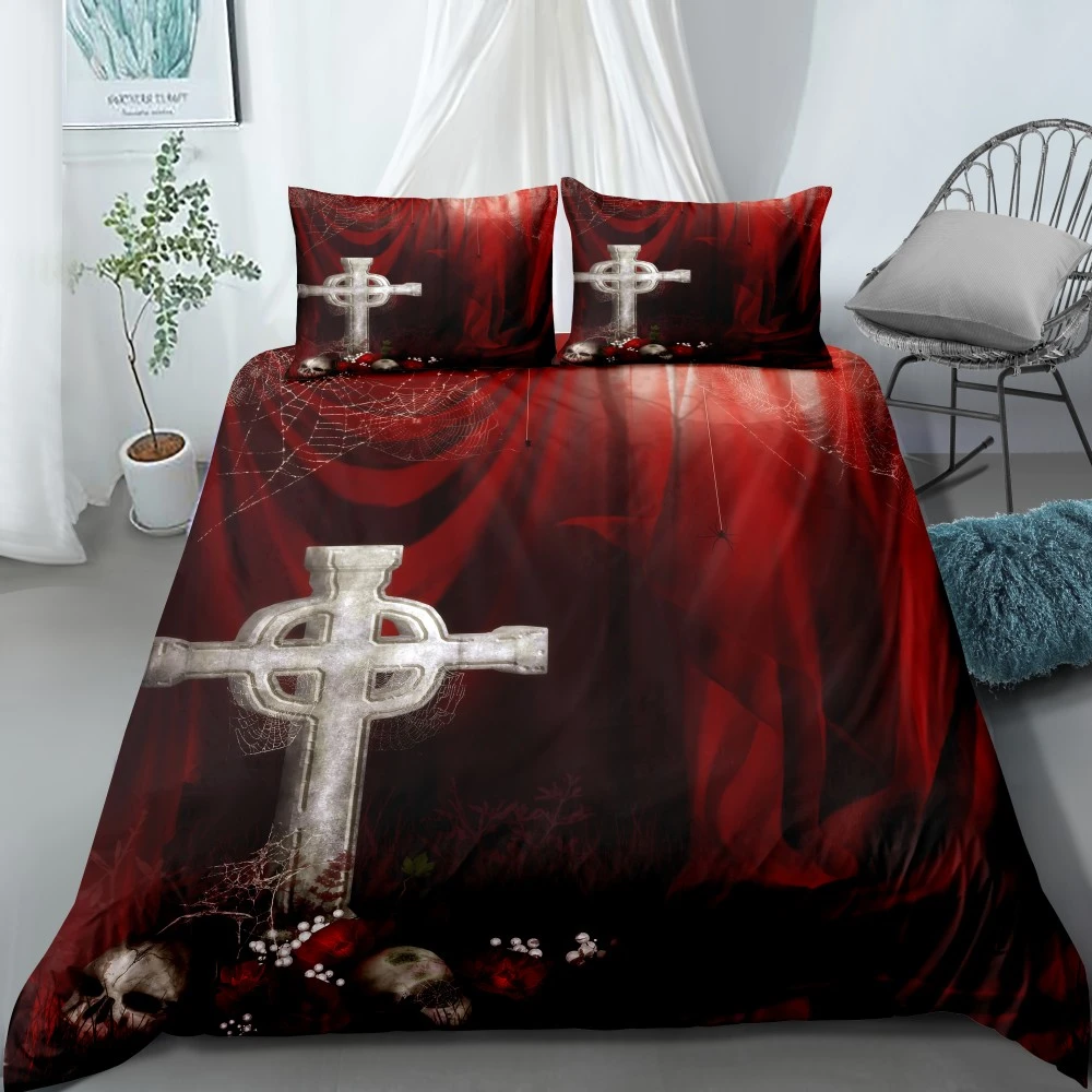 Gothic Duvet Cover Set Skull Print 2 3 Piece Bed Linen Set With Pillowcase Single Double Full Queen King Bed Cover Pillowcase Bedding Sets Aliexpress