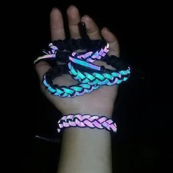 

Couple's Bracelet Reflective Color Bracelet Men And Women Woven Hand Strap Simple Ornament Gift Wholesale Unisex Wrist Rope