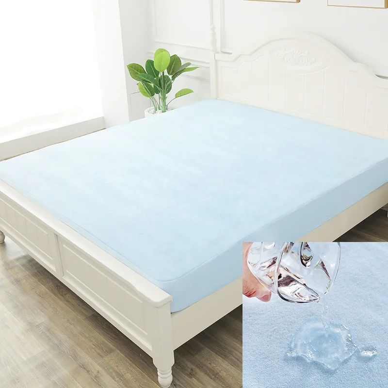 

Bed Cover Waterproof Mattress Covers Bedspreads Terry Cloth Mattress Protector Sheet On Elastic Breathable Diaphragm Protection