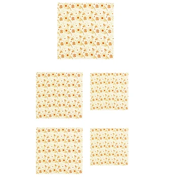 

5Pcs Beeswax Food Wraps Reusable Sandwich and Food Wrap Set, Sustainable and Washable Wraps to Keep Food Fresh