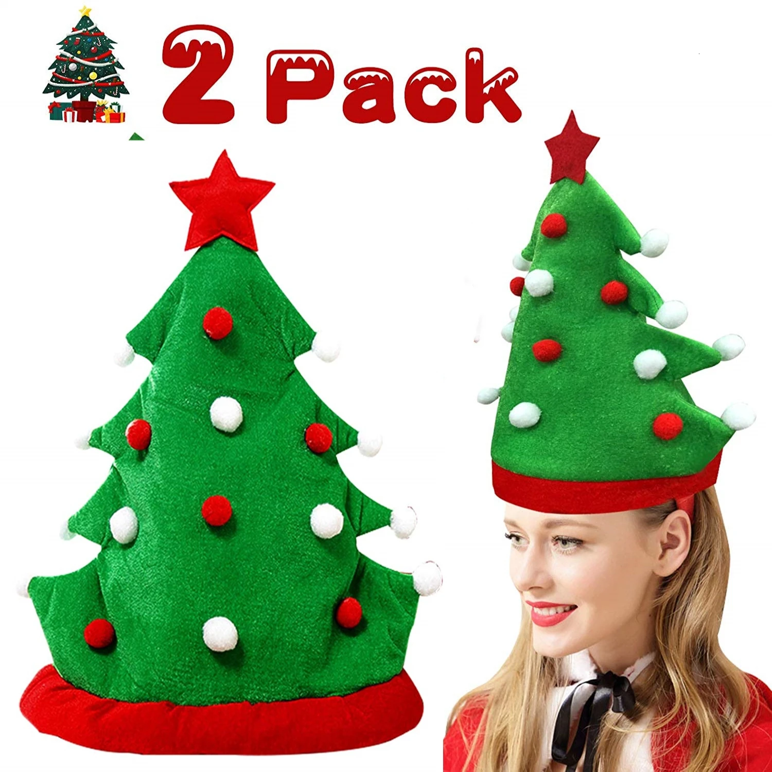 green plush santa hat