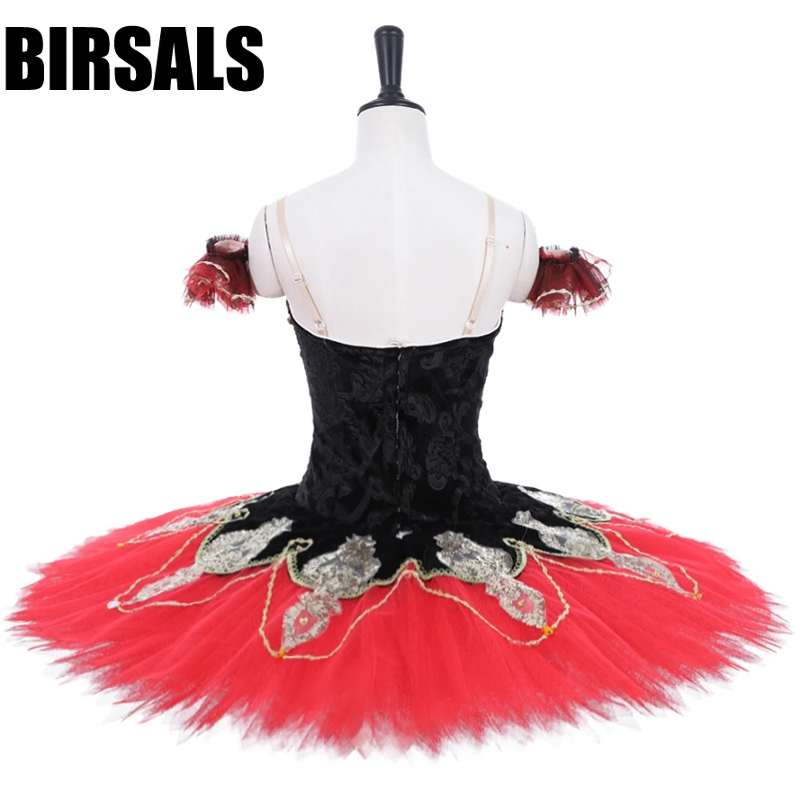 Professional Ballet Tutu Black  Red Adult Costume Tutus Women Professional Tutus Kids Pancake Tutus for Competitions BT9091A