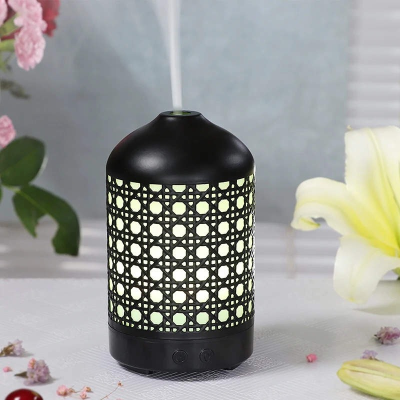 Metal Essential Oil Diffuser 100Ml Aroma Diffuser Ultrasonic Aromatherapy Humidifier Cool Mist Maker for Home Office