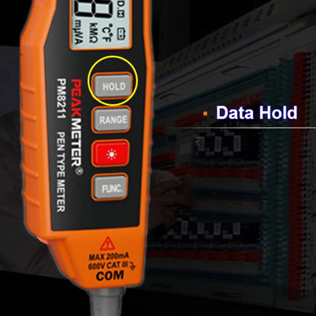 PEAKMETER MS8211 Цифровой мультиметр 2000 отсчетов ручка типа с бесконтактным ACV/DCV электрический ручной тестер