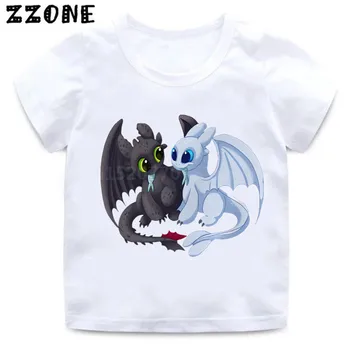 

Boys/Girls How To Train Your Dragon White Toothless Cartoon Print T shirt Kids Funny Clothes Children Tops Baby T-shirt
