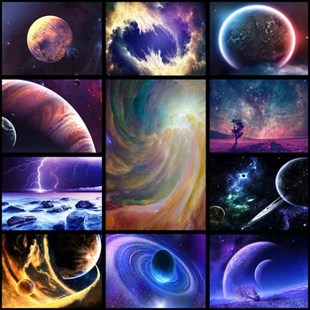 

DIY 5D fullDiamond Painting Beautiful Mysterious Space Planet Scenery Diamond Embroidery Solar System Universe Diamond embroide