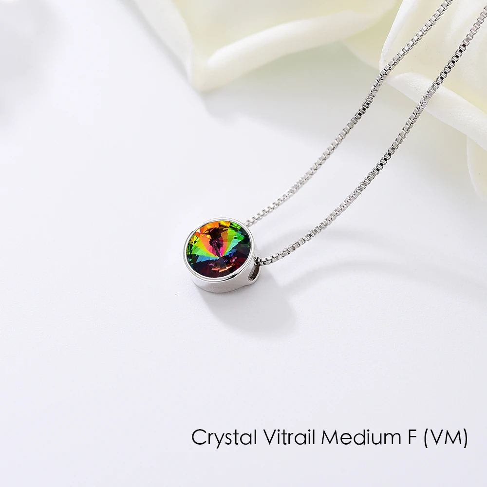 Ожерелье с круглой подвеской Malanda, оригинальное ожерелье с кристаллами Swarovski для женщин, новые модные свадебные украшения, подарок для мамы и девочки - Окраска металла: Crystal VM
