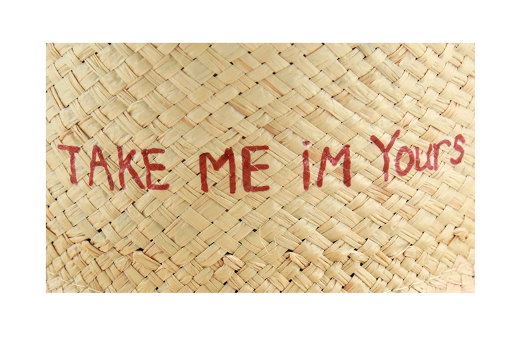Дизайн, ручная роспись, TAKE ME IM YOURS, мягкая соломенная летняя шляпа от солнца, женские пляжные шляпы из рафии с буквами, нарядные плоские шапки